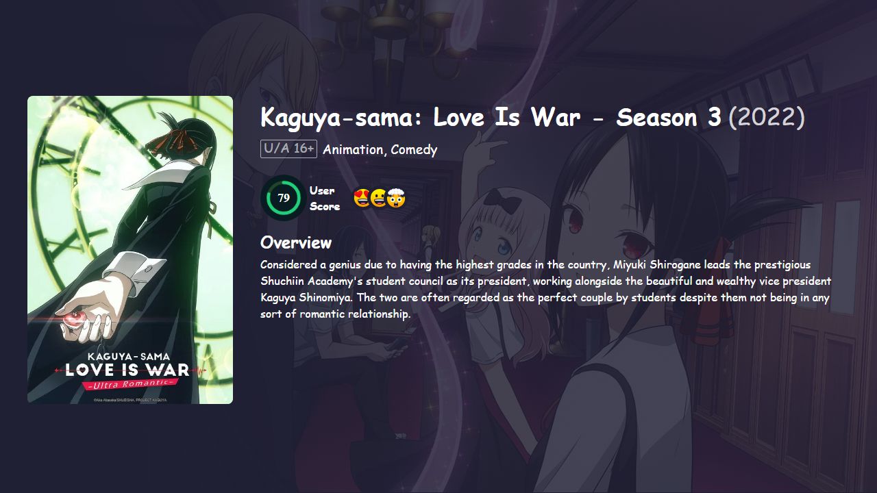 Kaguya-sama: Love Is War Season 3 Japanese Dubbed