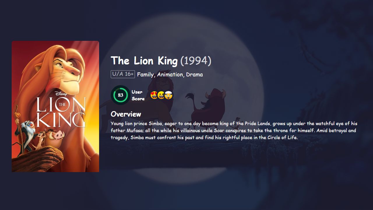 The Lion King (1994) Hindi Dubbed