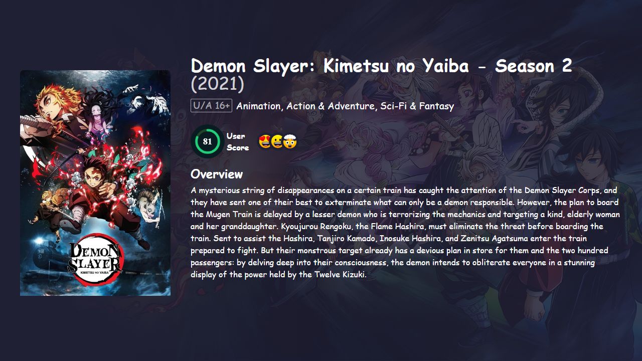 Demon Slayer: Kimetsu no Yaiba Season 2 Hindi Dubbed