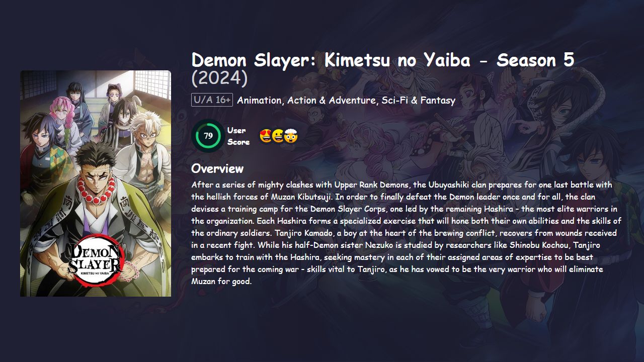 Demon Slayer: Kimetsu no Yaiba Season 5 Hindi Dubbed