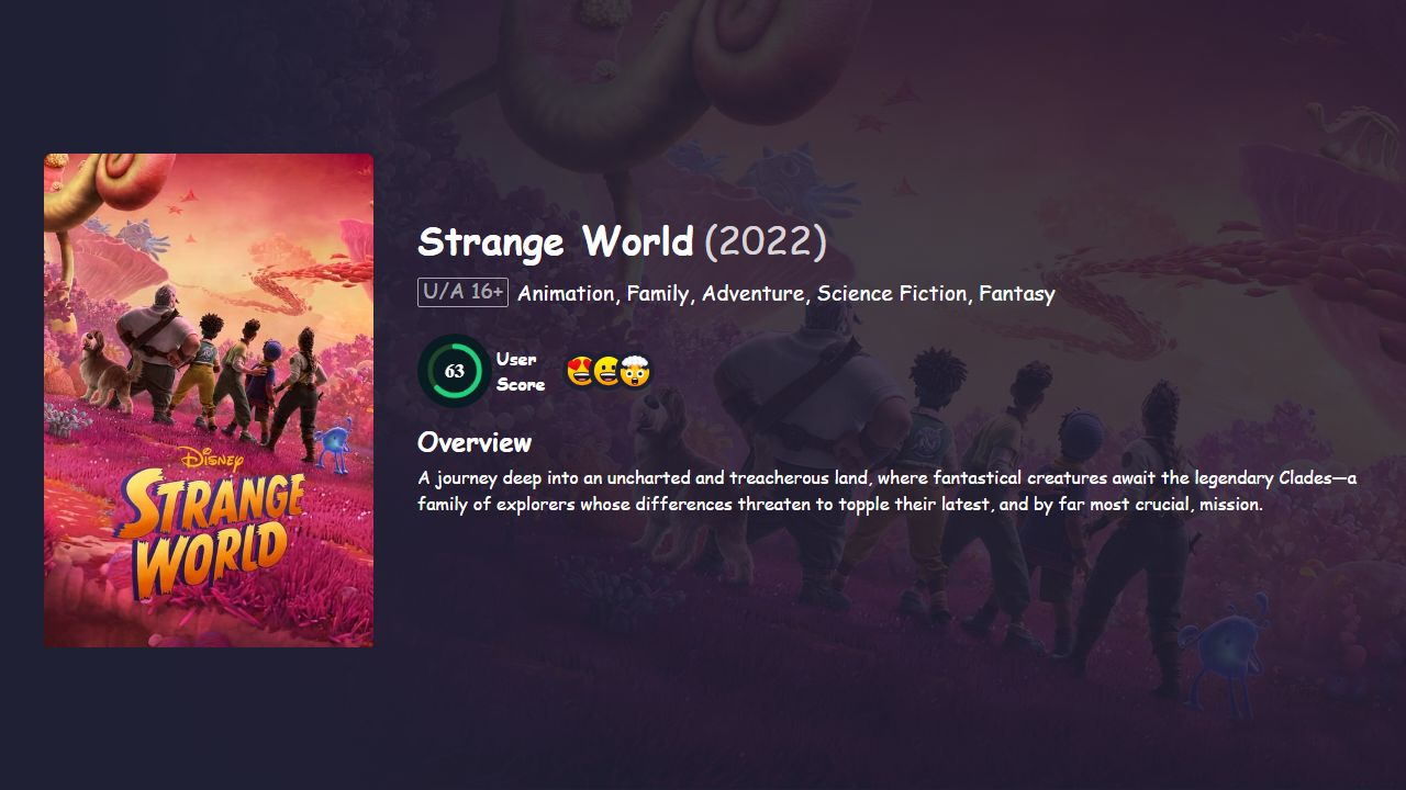 Strange World (2022) Hindi Dubbed