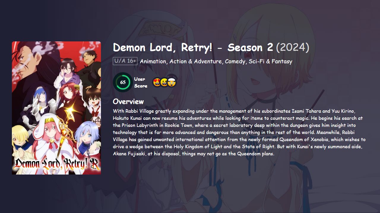 Demon Lord, Retry! Season 2 Hindi Dubbed