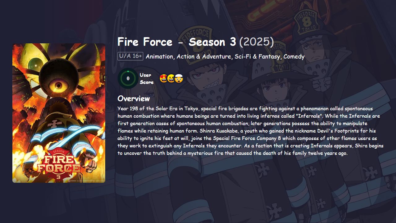 Fire Force Season 3 Hindi Dubbed