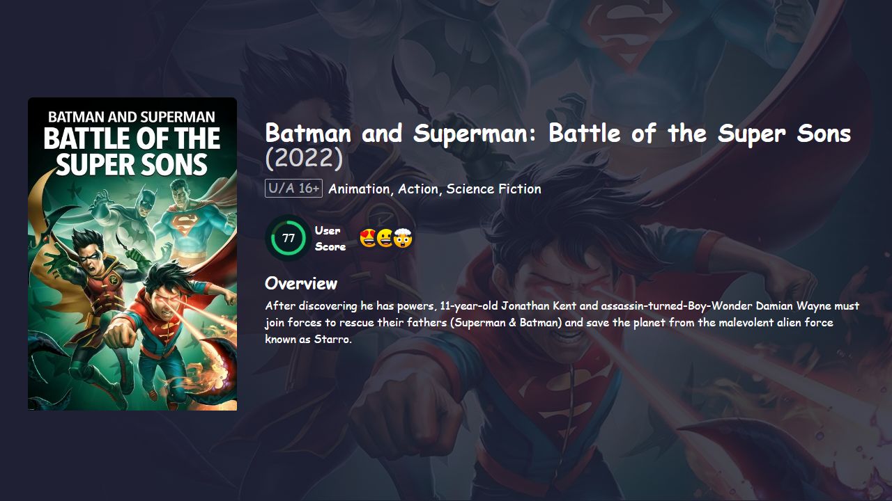 Batman and Superman: Battle of the Super Sons (2022) English Dubbed