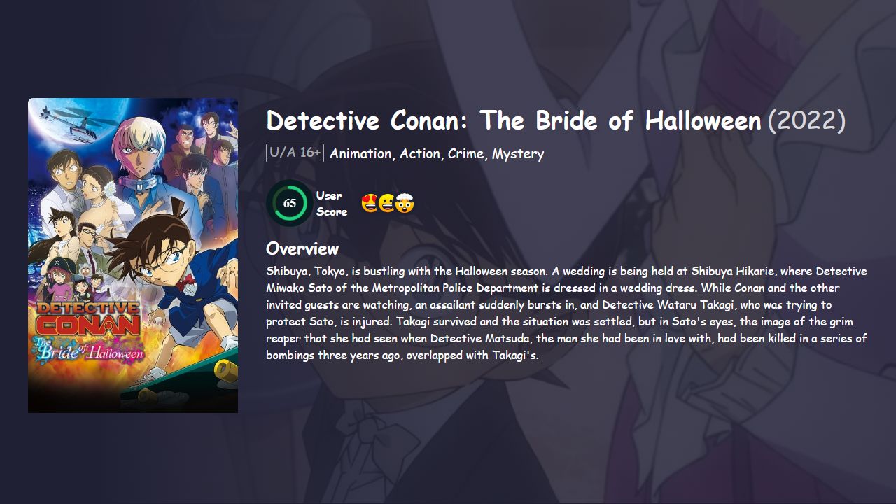 Detective Conan: The Bride of Halloween (2022) Hindi Dubbed