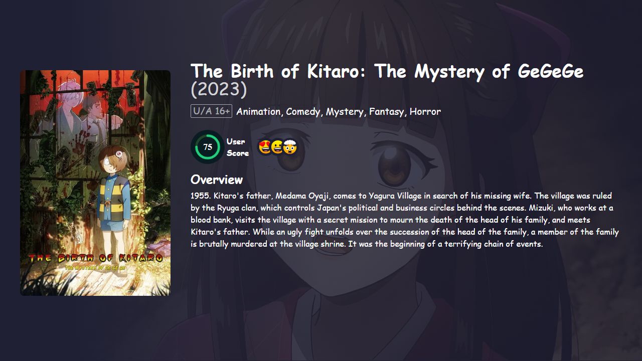 The Birth of Kitaro: The Mystery of GeGeGe (2023) Japanese Dubbed