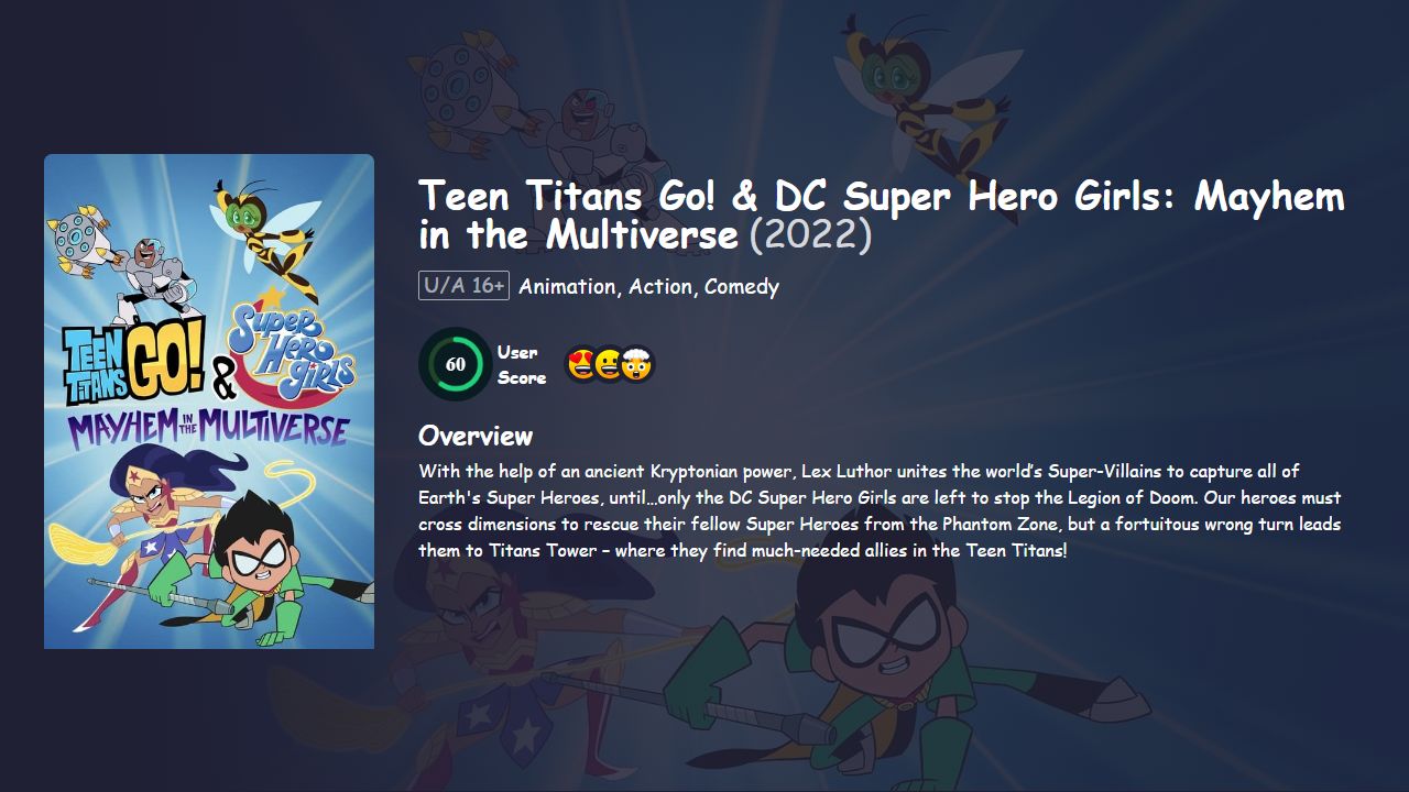 Teen Titans Go! & DC Super Hero Girls: Mayhem in the Multiverse (2022) Hindi Dubbed