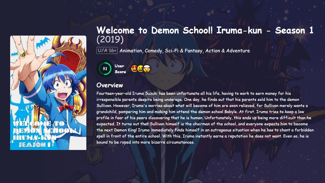 Welcome to Demon School! Iruma-kun Season 1 Hindi Dubbed