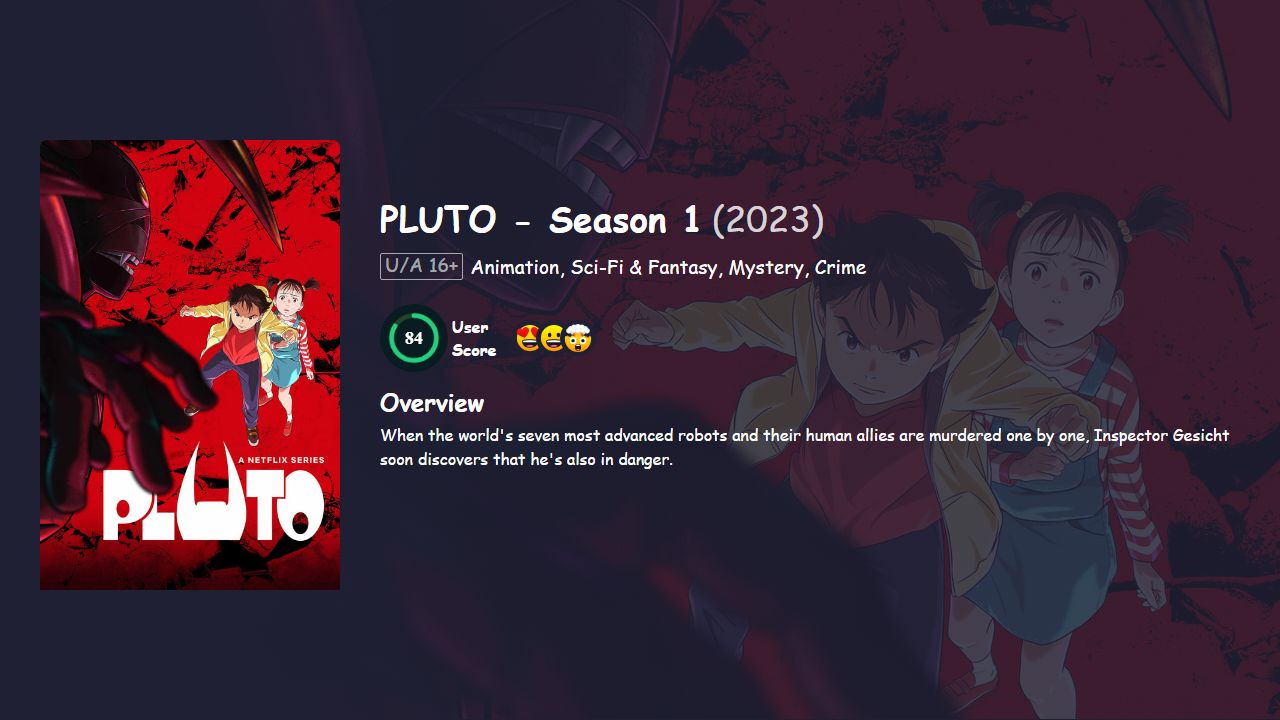 PLUTO Season 1 Japanese Dubbed