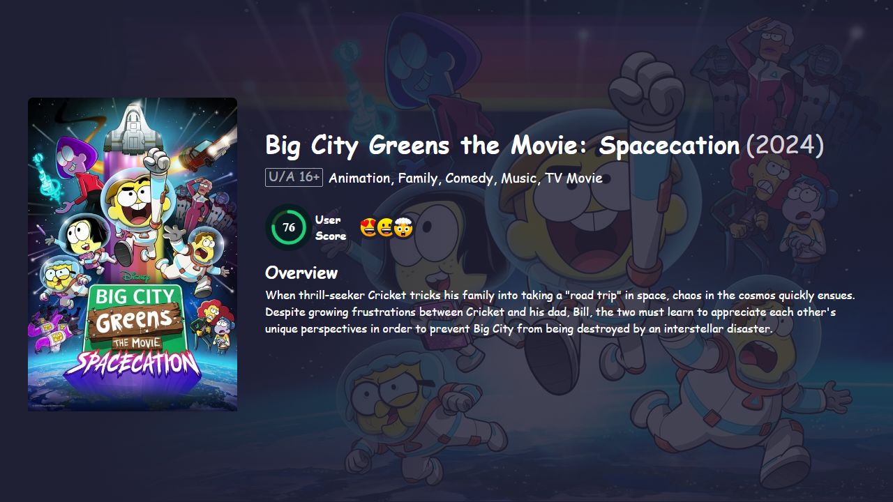 Big City Greens the Movie: Spacecation (2024) English Dubbed