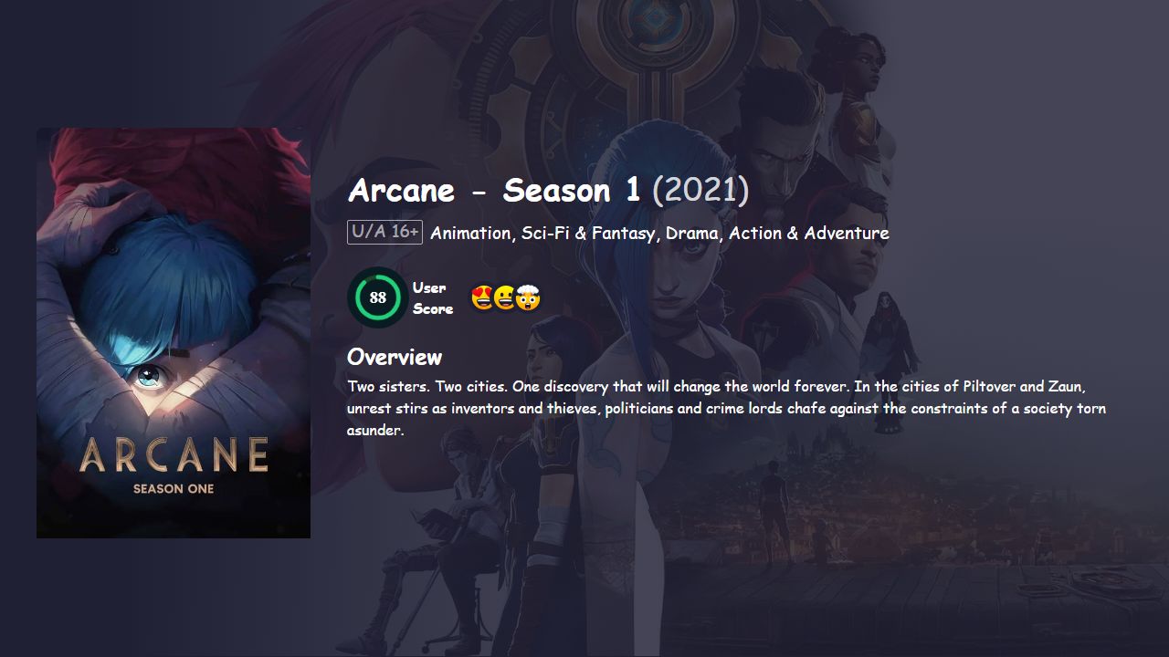 Arcane Season 1 English Dubbed