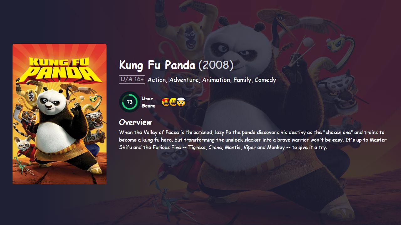 Kung Fu Panda (2008) Hindi Dubbed