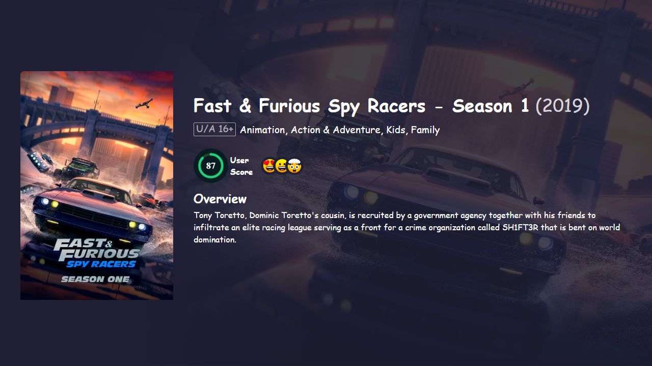 Fast & Furious Spy Racers Season 1 English Dubbed