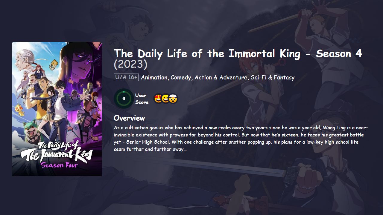 The Daily Life of the Immortal King Season 4 Hindi Dubbed