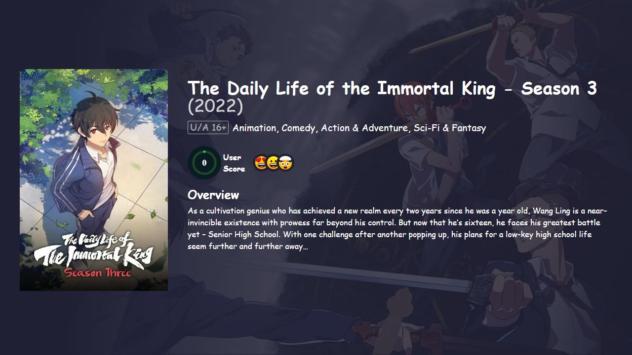 The Daily Life of the Immortal King Season 3 Hindi Dubbed