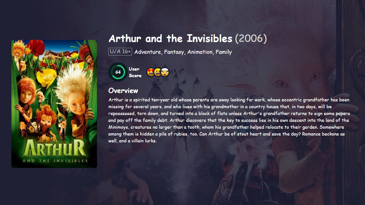 Arthur and the Invisibles (2006) Hindi Dubbed